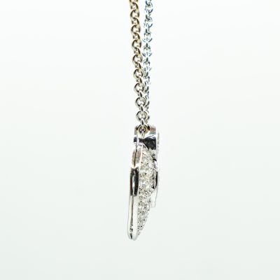 COLLIER EN OR GRIS ET PENDENTIF CŒUR DIAMANTS – Image 4