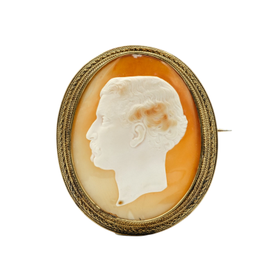 BROCHE CAMÉE EN OR JAUNE – Image 4