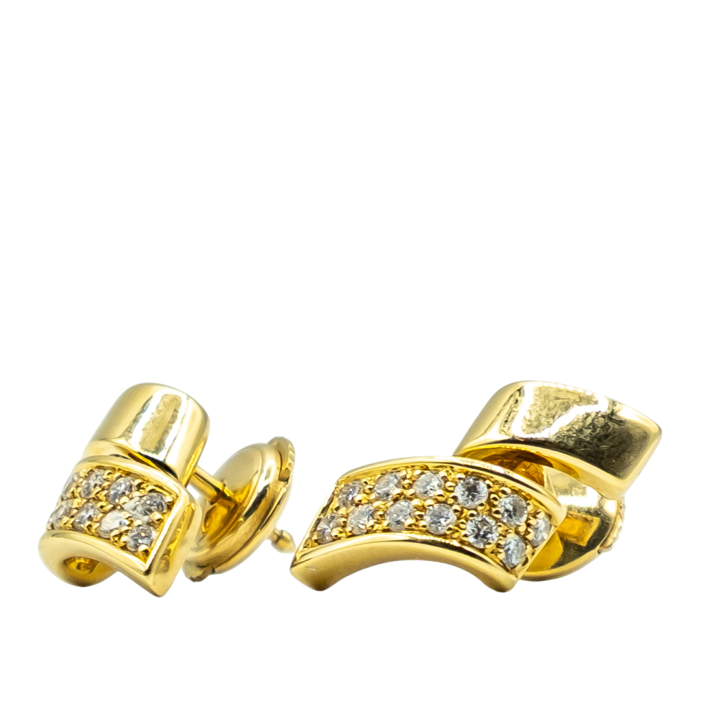 BOUCLES D'OREILLES EN OR JAUNE ET DIAMANTS