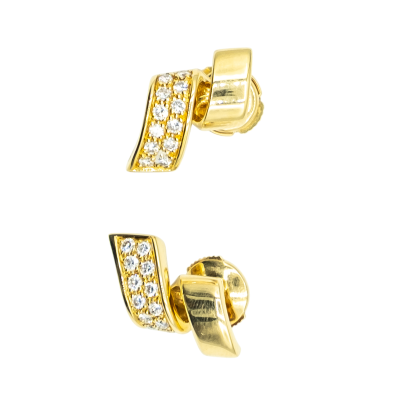 BOUCLES D'OREILLES EN OR JAUNE ET DIAMANTS – Image 2
