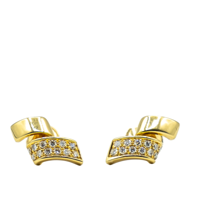 BOUCLES D'OREILLES EN OR JAUNE ET DIAMANTS – Image 3
