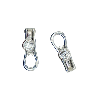 BOUCLES D'OREILLES CLIPS EN OR GRIS ET DIAMANTS