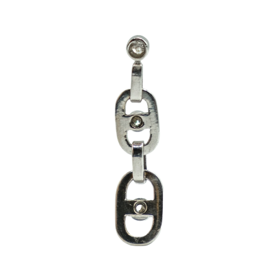 BOUCLES D'OREILLES EN OR GRIS ET DIAMANTS – Image 2