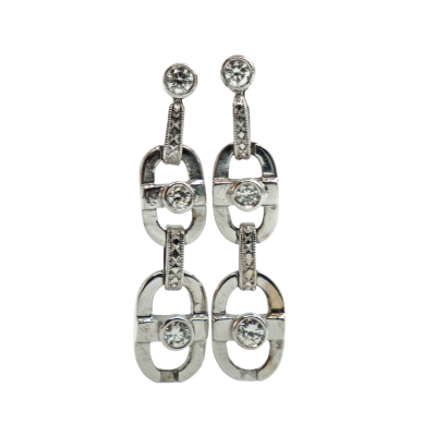 BOUCLES D'OREILLES EN OR GRIS ET DIAMANTS – Image 3