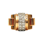 BAGUE TANK OR JAUNE ET DIAMANTS