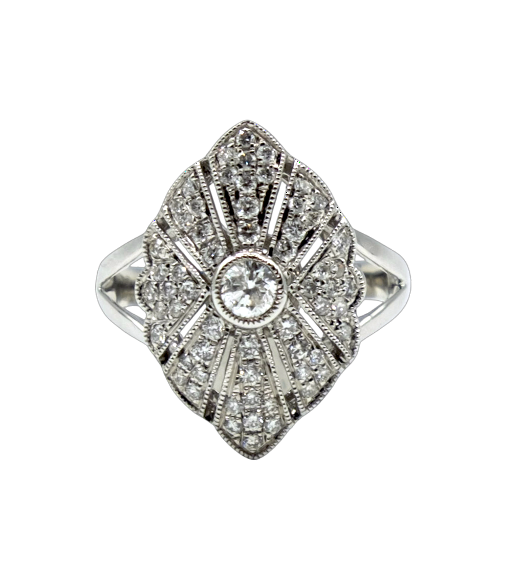 BAGUE EN OR BLANC DIAMANTS