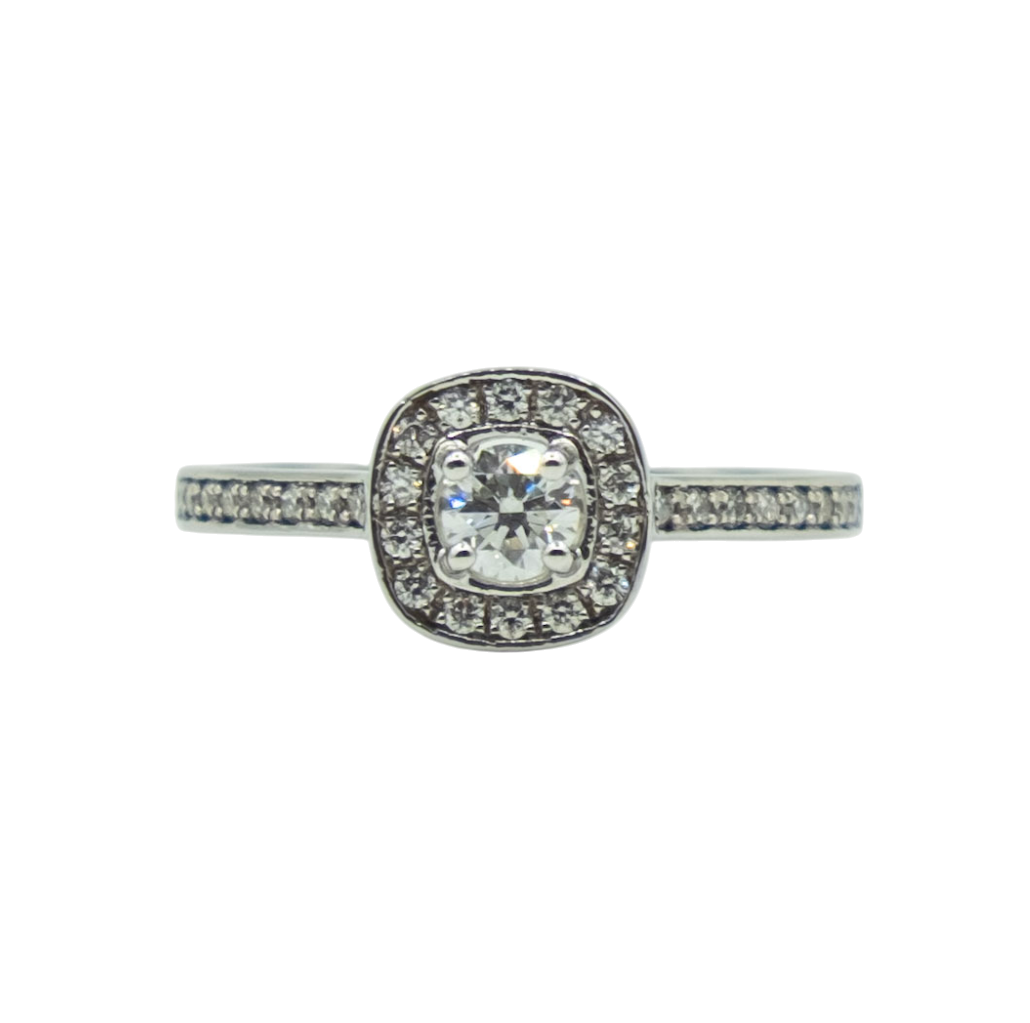 BAGUE ENTOURAGE OR GRIS DIAMANTS