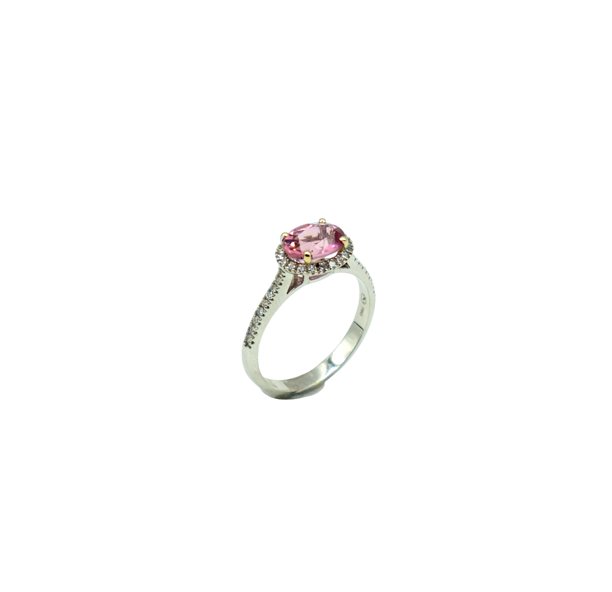 BAGUE TOURMALINE ROSE DIAMANTS – Image 2
