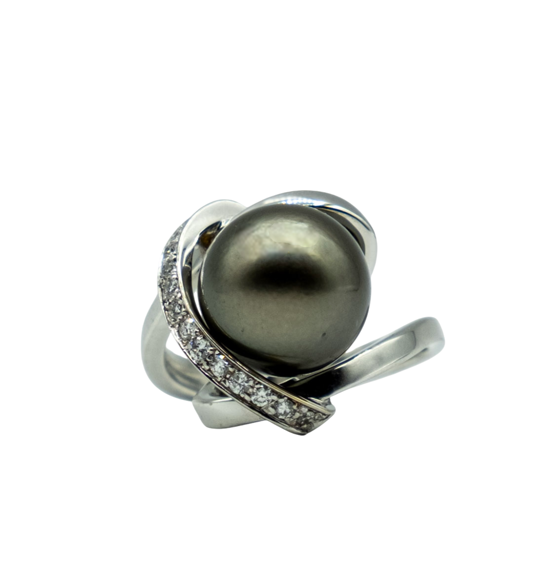 BAGUE PERLE TAHITI ET DIAMANTS