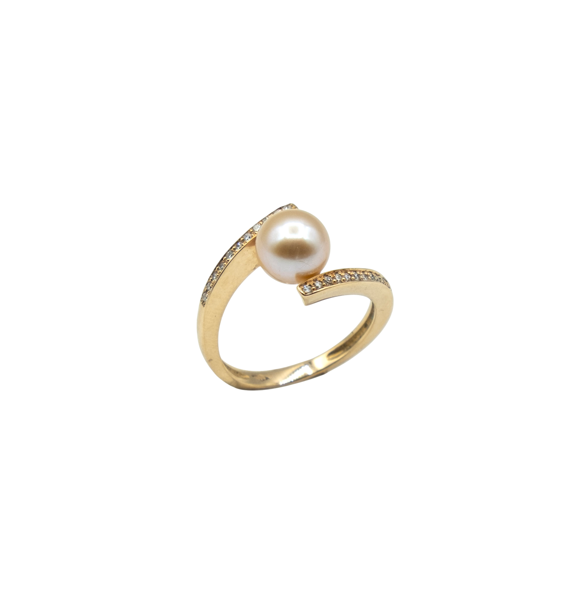 BAGUE OR ROSE PERLE EAU DOUCE – Image 2