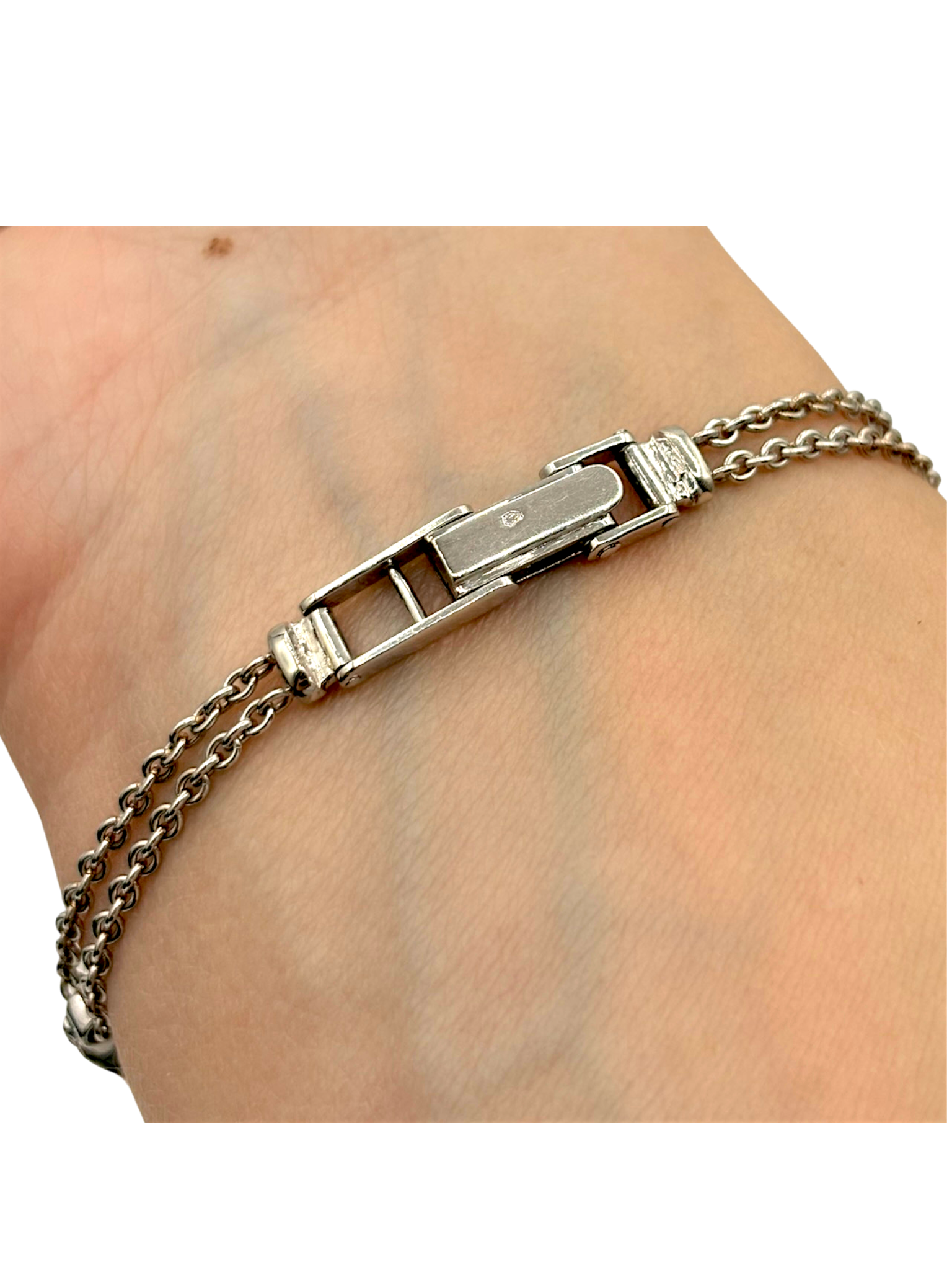 BRACELET EN OR ET PLATINE ÉMERAUDE ET DIAMANTS – Image 4