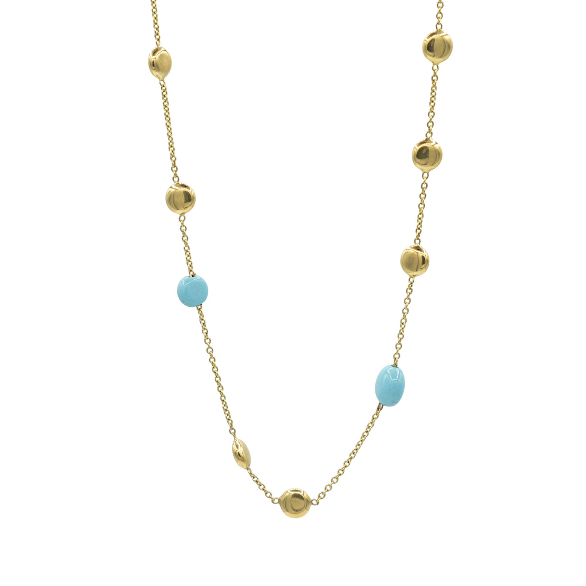 COLLIER OR JAUNE TURQUOISES