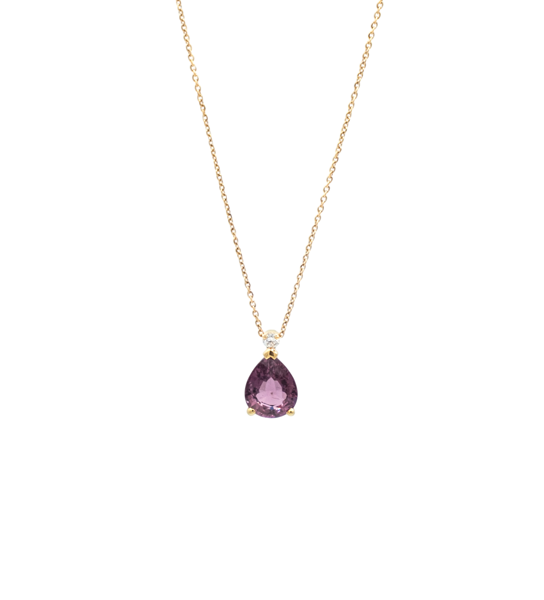 COLLIER OR ROSE SAPHIR ROSE DIAMANT