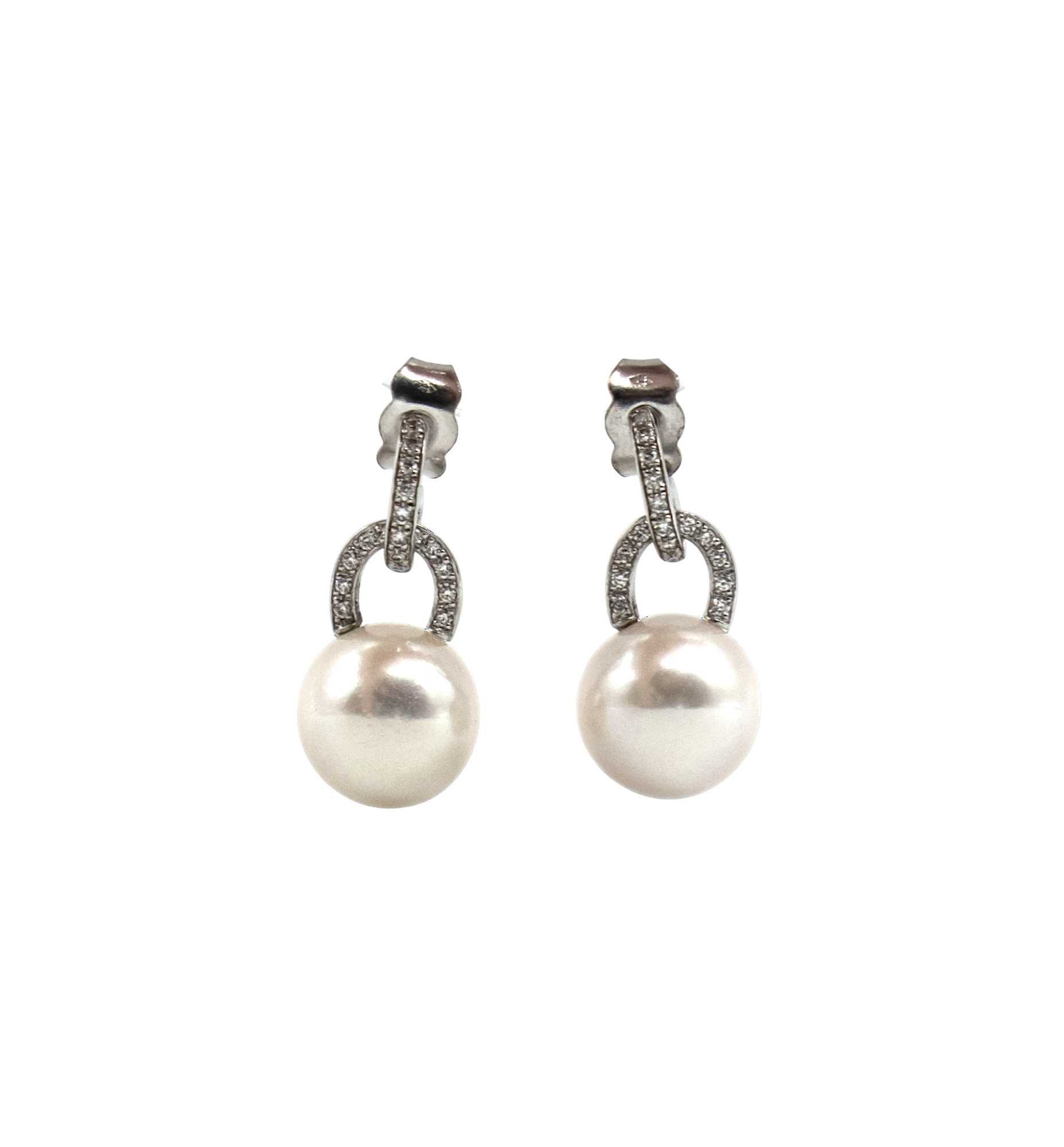 BOUCLES D’OREILLES PERLE EAU DOUCE DIAMANTS