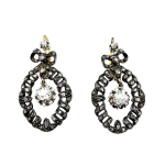 BOUCLES D'OREILLES PENDANTES ÉPOQUE XIXème AVEC DIAMANTS