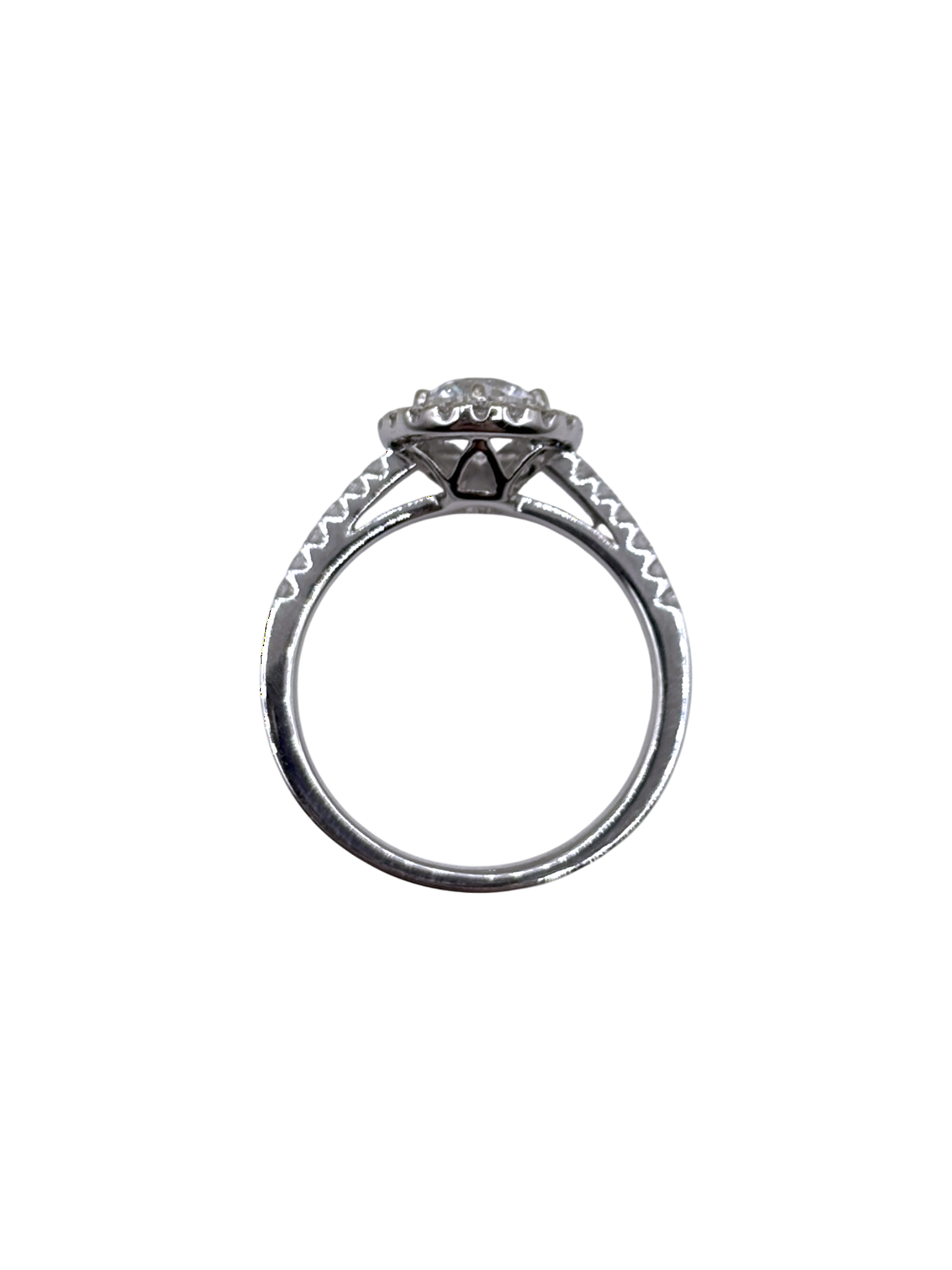BAGUE ENTOURAGE EN OR BLANC AVEC DIAMANTS – Image 3