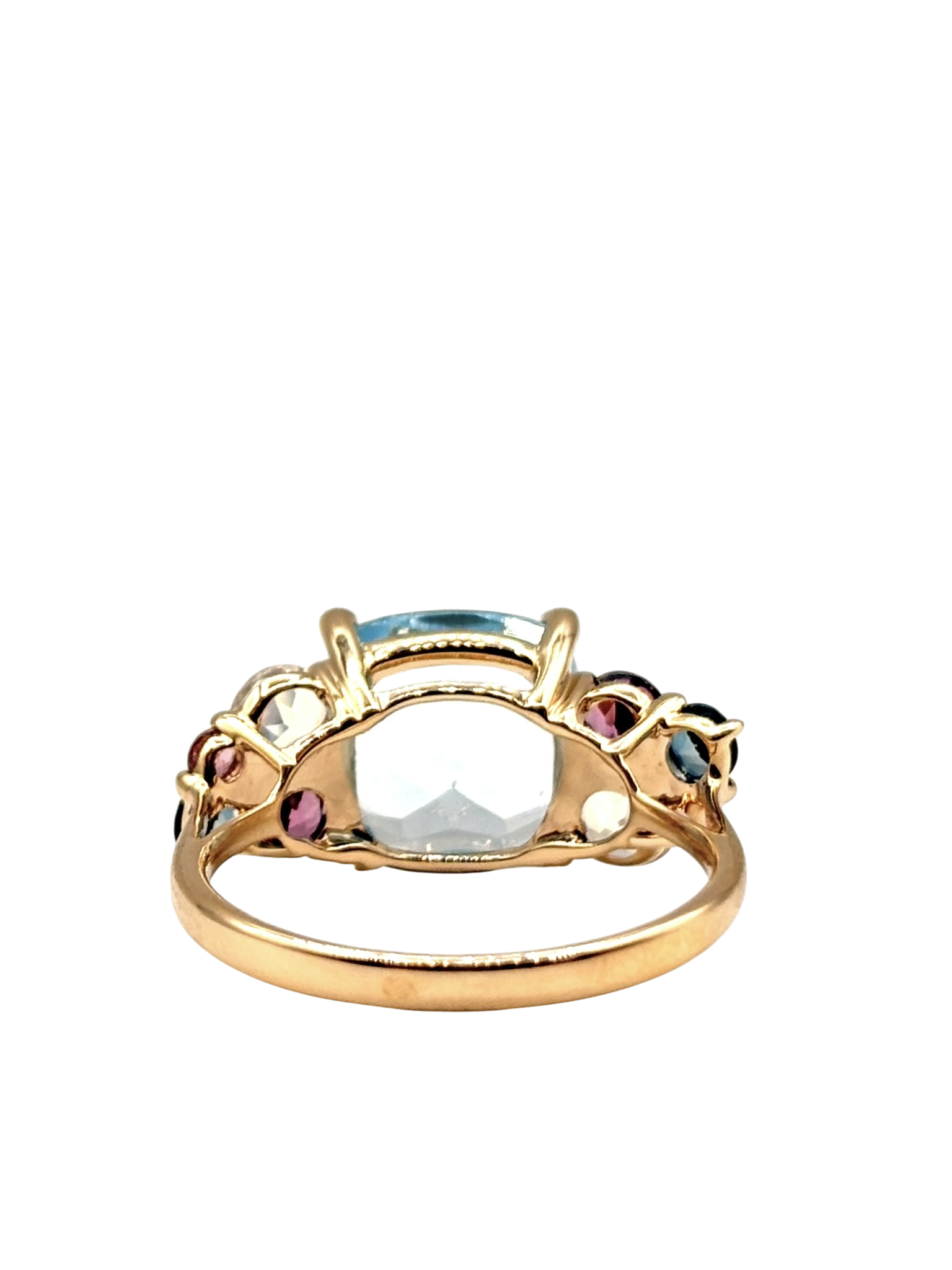 BAGUE OR ROSE SERTIE DE PIERRES FINES ET DIAMANTS – Image 5