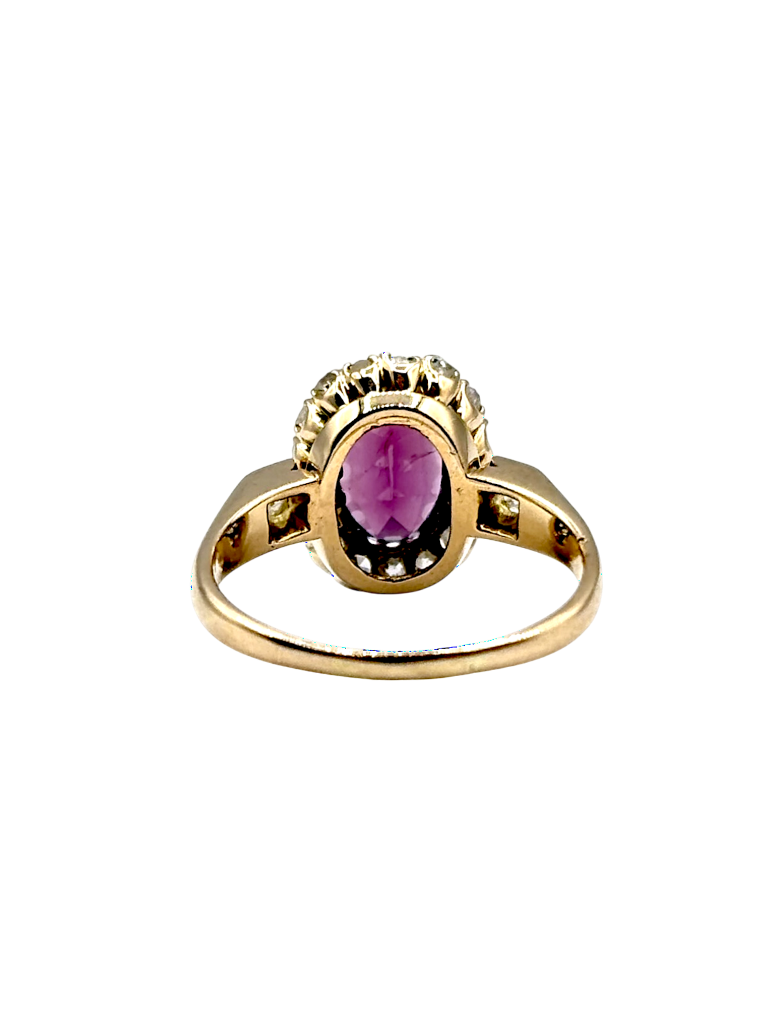 BAGUE EN OR JAUNE DIAMANTS ET GRENAT – Image 5