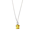 COLLIER EN OR ET PLATINE AVEC SAPHIR JAUNE ET DIAMANT