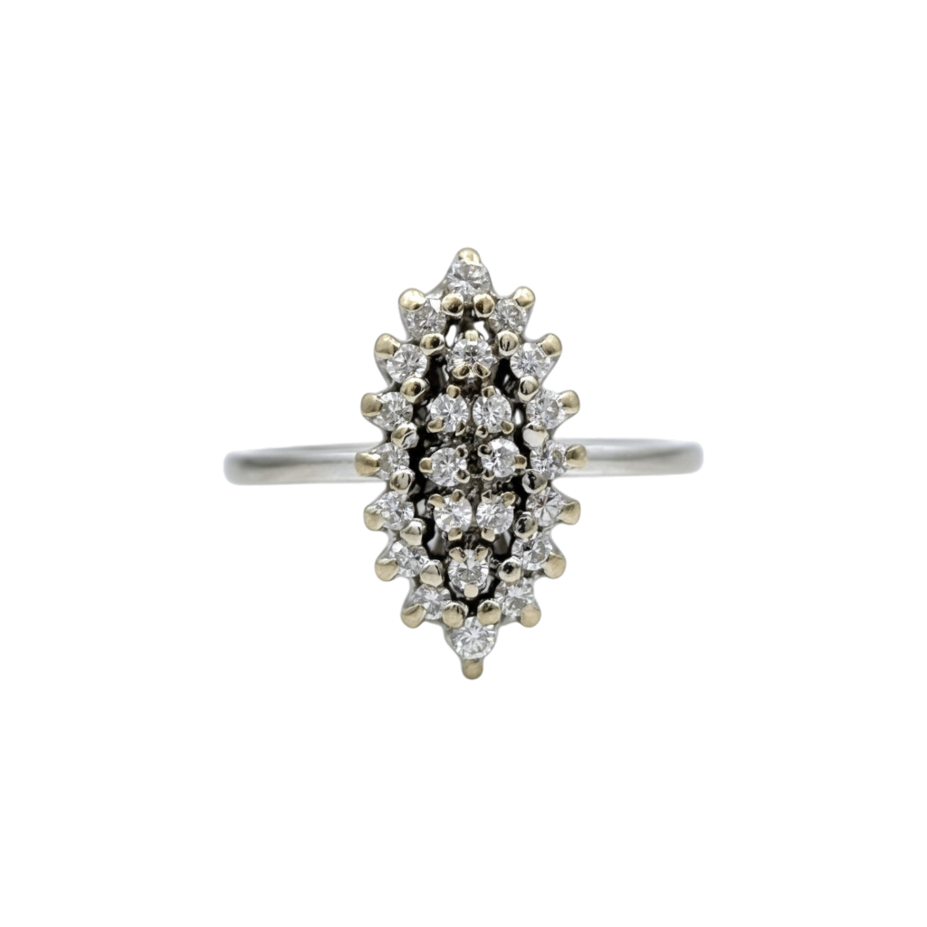 BAGUE MARQUISE OR GRIS DIAMANTS