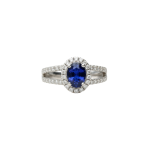 BAGUE EN OR GRIS SAPHIR ET DIAMANTS