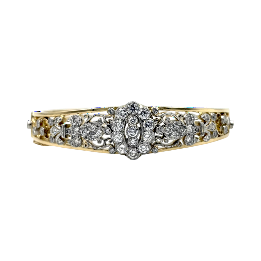 BRACELET RIDIGE OR JAUNE ET DIAMANTS NATUREL