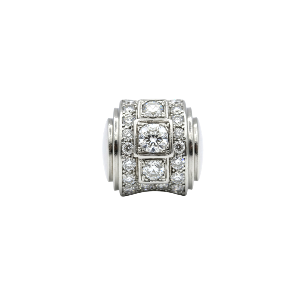 BAGUE TANK PLATINE DIAMANTS