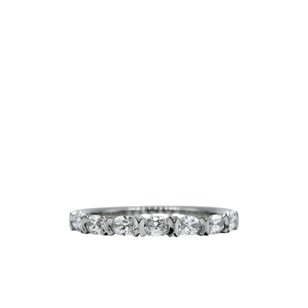 ALLIANCE DEMI TOUR DIAMANTS TAILLE OVALE