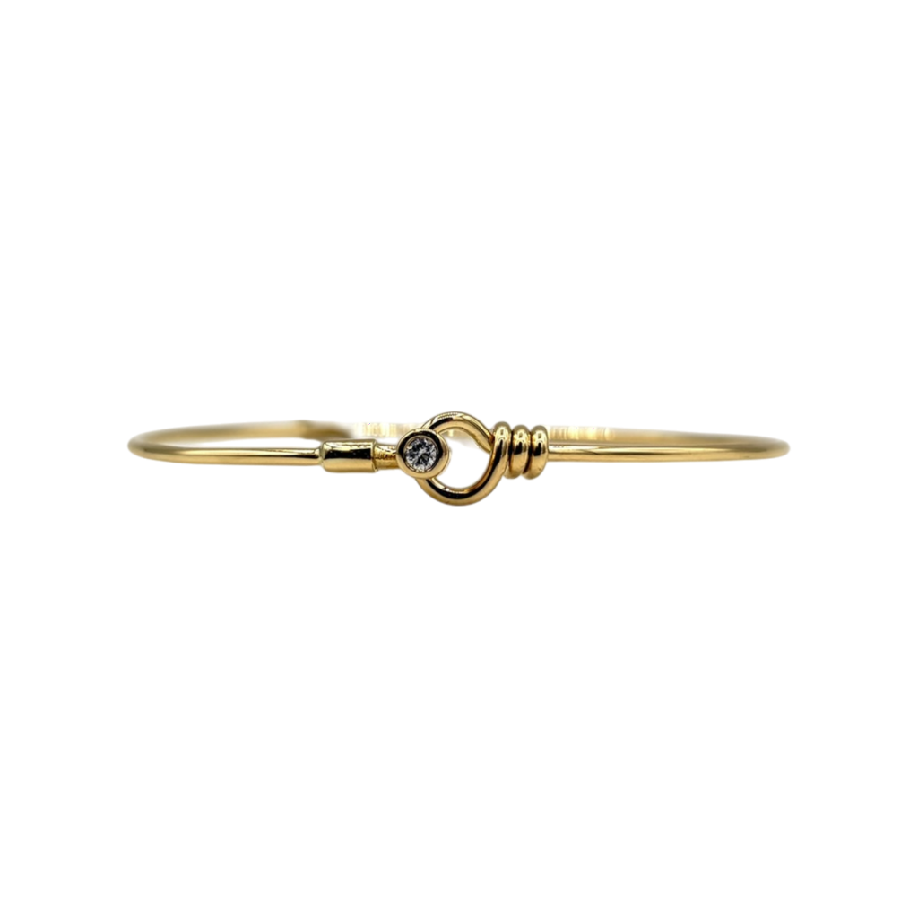 BRACELET JONC TOUT OR JAUNE 18KT ET DIAMANT