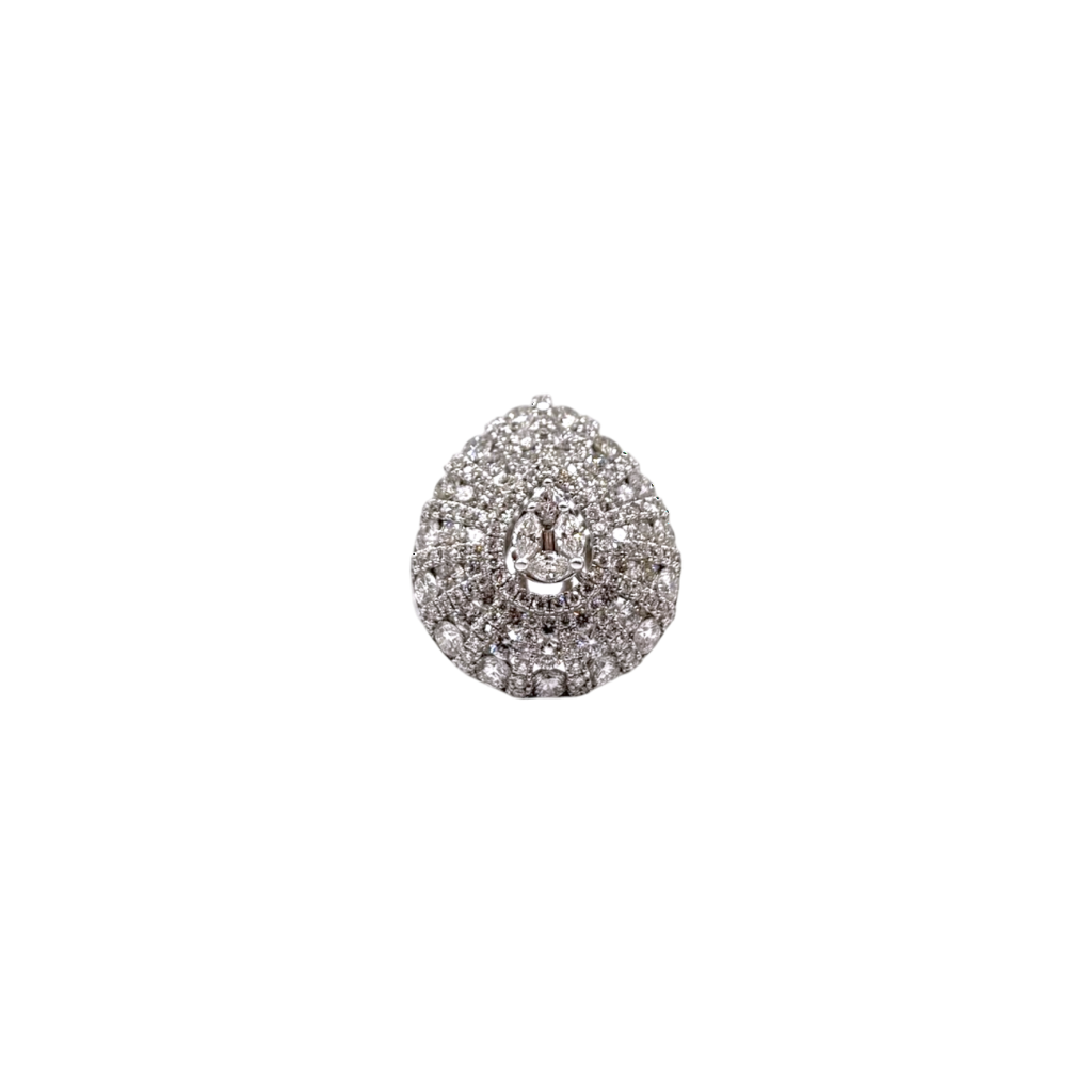 BAGUE POIRE OR BLANC DIAMANTS
