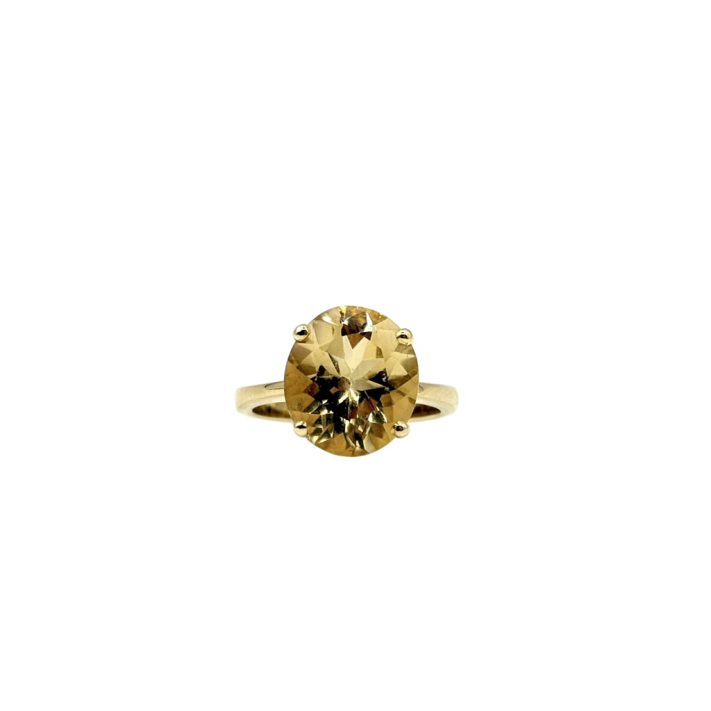 BAGUE SOLITAIRE SECONDE MAIN CITRINE JAUNE CENTRALE