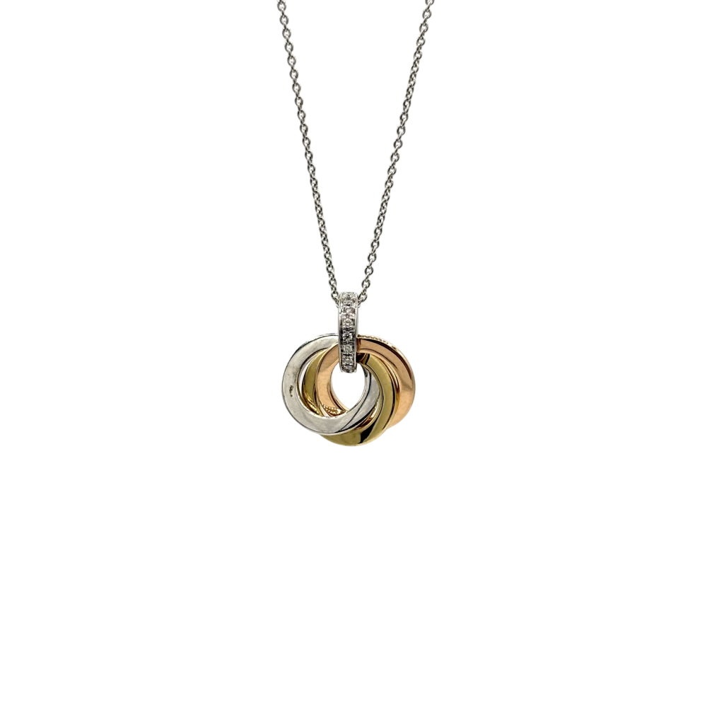PENDENTIF 3 ANNEAUX 3 ORS