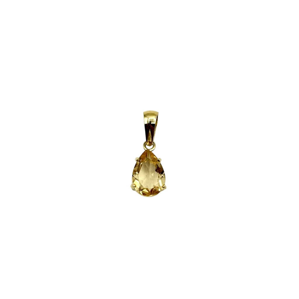 PENDENTIF EN OR JAUNE CITRINE JAUNE