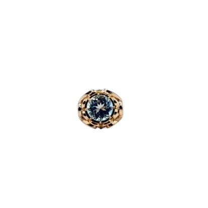 BAGUE EN OR ROSE TOPAZE BLEU