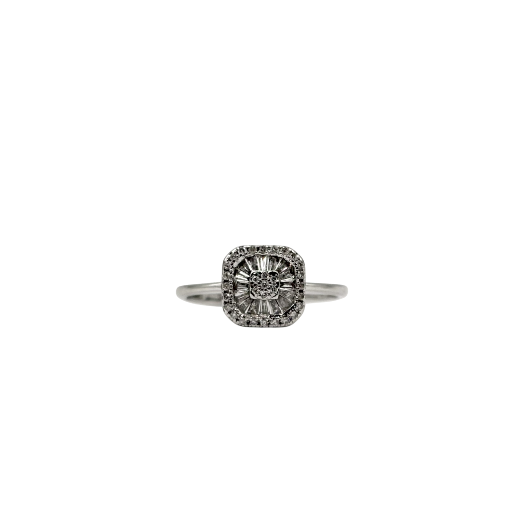 BAGUE EN OR BANC DIAMANTS TRAPÈZES