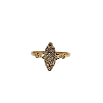 BAGUE MARQUISE OR JAUNE ET DIAMANTS