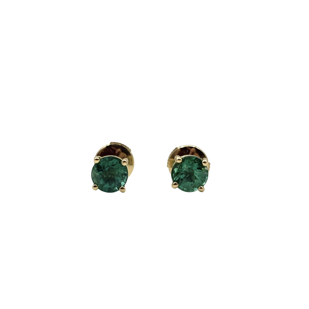 BOUCLES D'OREILLES PUCES ÉMERAUDES